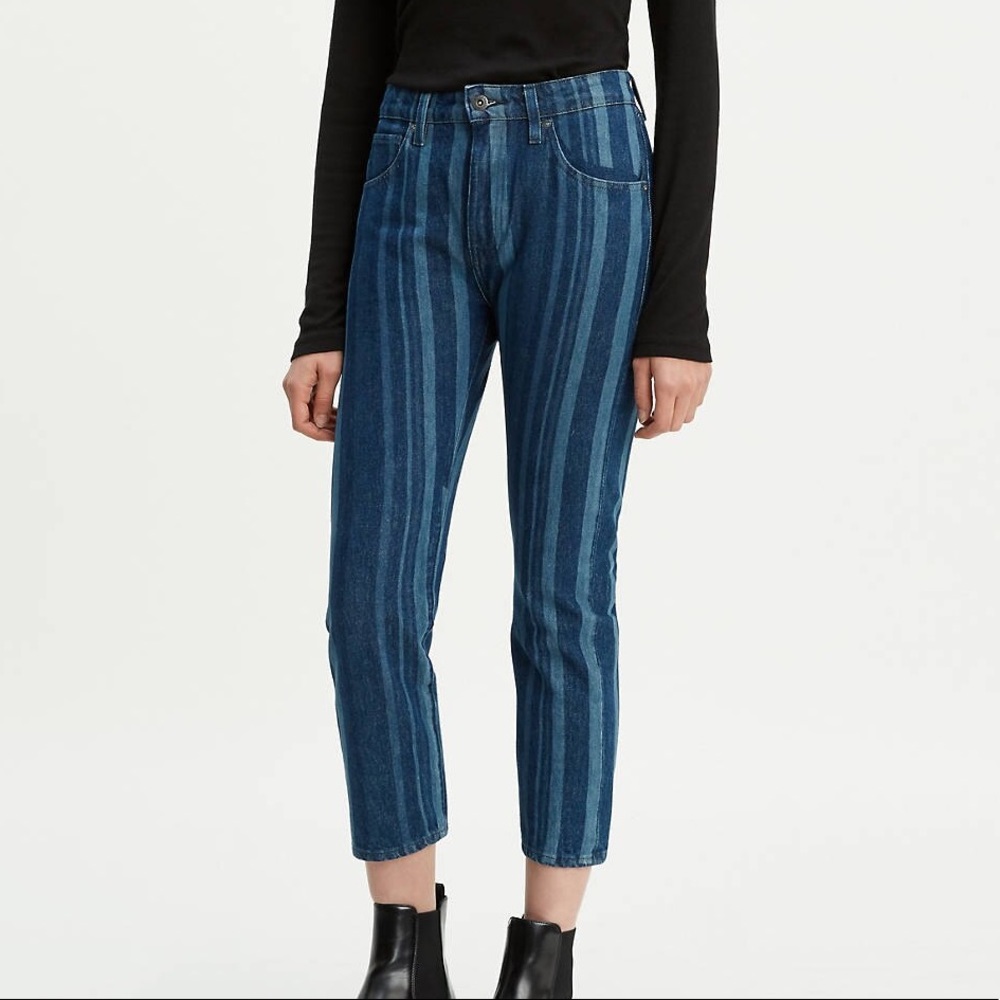 NWT Levi’s Made & Crafted Striped Slim Crop Jeans
